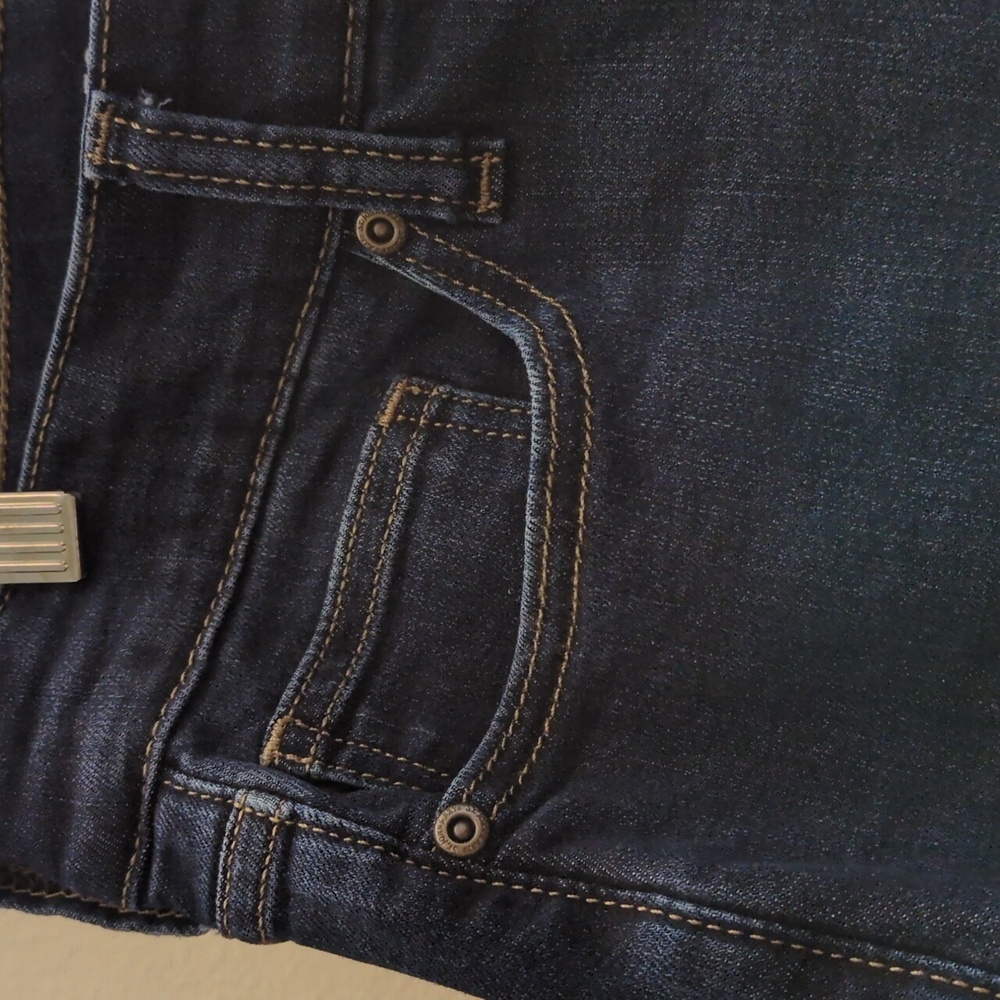 St John's Bay Women's Size 10 Dark Blue Cuffed Jeans - Picture 2 of 8